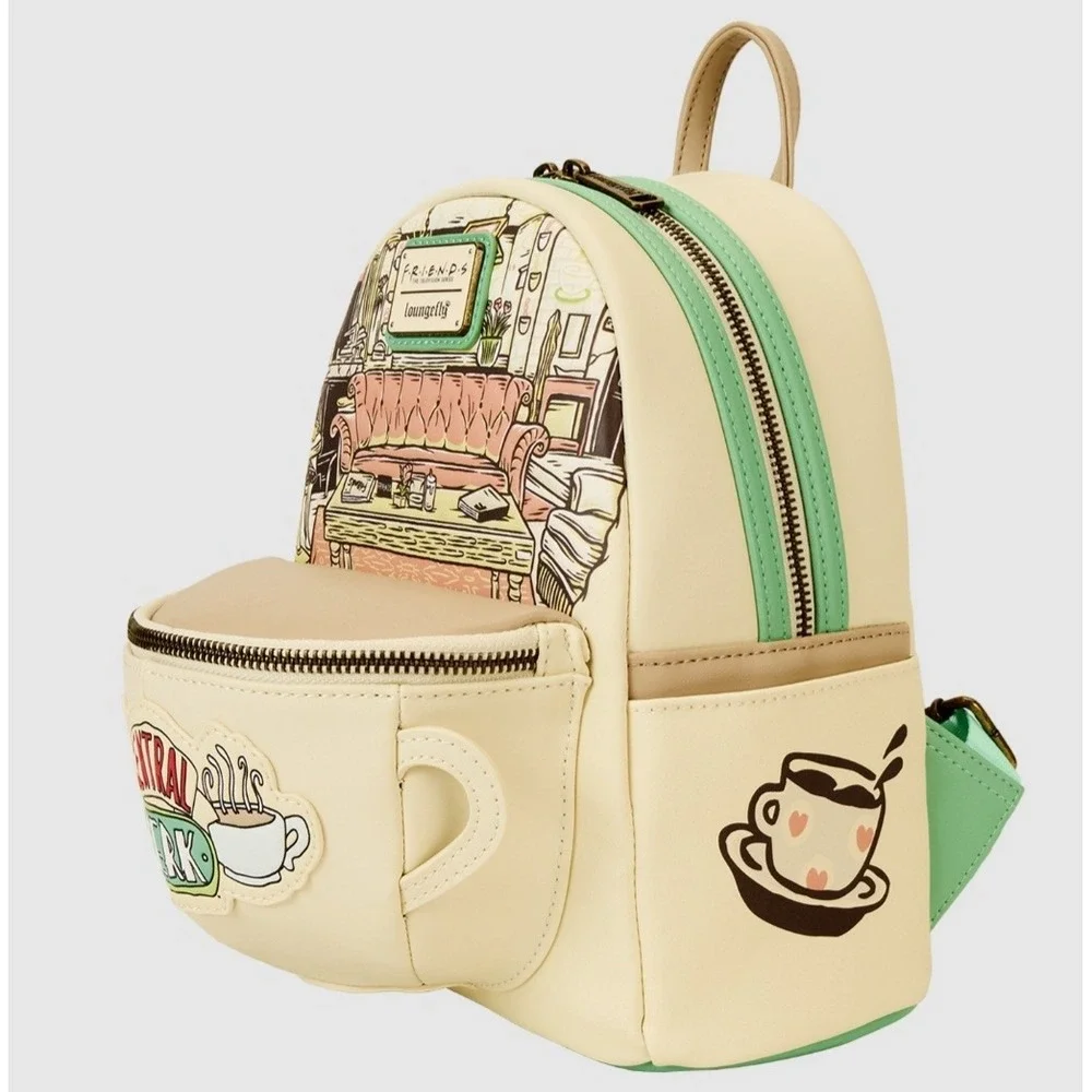 NWT Loungefly Friends Central‎ Perk Coffee Mug Scented Backpack & Crossbody Bag!